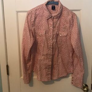 Light pink flower button up.
